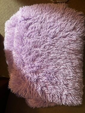2 Twin Plush Shaggy duvet cover - Light Lavender